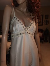 Vtg St Michael Long Ivory Empire Nightgown Slip Gown Lace Sz 38 Bust - £19.38 GBP
