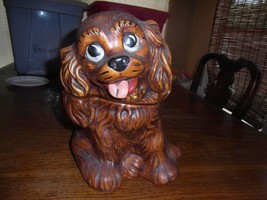 Vintage 1968 Cocker Spaniel Dog Cookie Jar  Hand Painted USA Pottery READ - £43.52 GBP