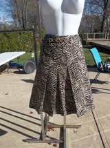 Ann Taylor Brown Animal Print Skirt W Gold Chain Accent 10 - £13.30 GBP