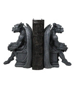 Gothic Warden of The Night Gargoyle Sentries On Pedestals Bookends Figur... - $79.27 CAD