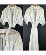 Vintage 60s Sarah Beth Robe Wrapper Dressing Gown White Bridal Lace Shee... - $1,130.71 MXN