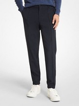 Michael Kors Men&#39;s Slim-Fit Stretch Micro-Check Pintucked Joggers Dk Mid... - £39.49 GBP