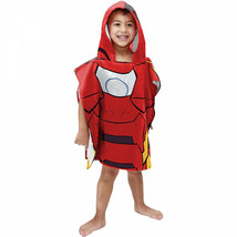 Marvel Iron Man Youth Hooded Poncho Towel Red - £16.60 GBP