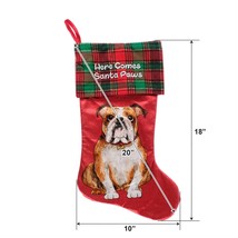 ASPCA Bull Dog 20 inch Velour Christmas Stocking, Red - £13.23 GBP