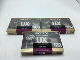 3x Sony UX100 Audio Cassette Tape High Bias Type II Position 100 min Sea... - $624.85 MXN