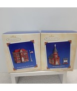 SET OF 2 Hallmark Keepsake Ornaments Christmas Schoolhouse Hometown Chur... - $26.55 CAD