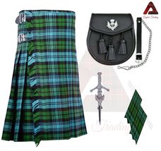 Scottish 8 Yard Campbell Ancient Tartan Kilt Highland Weeding kilt &amp; Accessories - £40.18 GBP