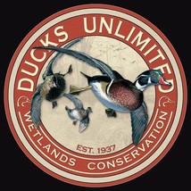 Ducks Unlimited Wetlands Conservation 1937 - 12&quot; Round Metal Sign - #1900 - £19.90 GBP