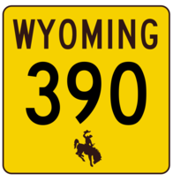 Wyoming Highway 390 Sticker R3533 Highway Sign - $1.45+