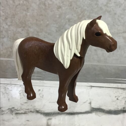 Playmobil Horse Pony Figure Jointed Animal Brown Blonde Hair - $4.94