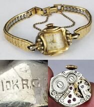 Vintage Helbros watch women's 1960's Mechanical 10K GOLD rg 17J JEWELS r... - $34.99