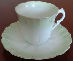 Beautiful Vintage Bone China Cup and Saucer Set – Embossed Flower Pattern – VGC - £23.35 GBP