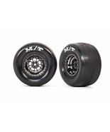 Traxxas 9475X Tires &amp; wheels assembled glued Weld black chrome Drag - £73.54 GBP