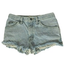 Lee Womens Cutoff Denim Booty Shorts Size 30 Regular Fit Solid Blue Pockets - £20.36 GBP