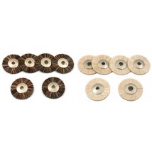 Medium &amp; Soft Llama Hair Jewelry Polishing Wheel Brushes  Kit 12 Pcs - £6.68 GBP