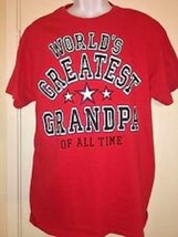 Gildan Men&#39;s &quot;World&#39;s Greatest Grandpa Of All Time&quot; Red Graphic T-Shirt NEW - $7.97