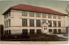 Manual Training School, Ironwood, Michigan, vintage postcard - £9.60 GBP