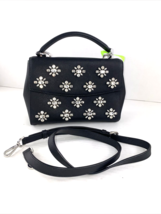 Michael Kors Ava Jewel Top Handle Satchel Small Bag Black Saffiano Leath... - $138.59