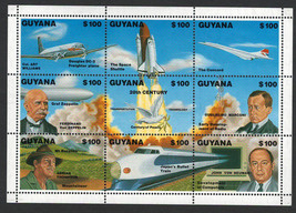 GUYANA VF MNH Souvenir Sheet of 9 Stamps 20th Century Transportation  Technology - £5.69 GBP