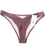 Shade &amp; Shore V-Front Pucker Ribbed HighLeg Extra Cheeky Bikini Bottom X... - $20.35 CAD