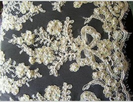 # 19 Off Wht French Sequined Beaded Baroque Applioques - £28.47 GBP