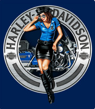 Police Babe Harley Davidson Motorcycle Metal Sign - £23.55 GBP