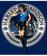 Police Babe Harley Davidson Motorcycle Metal Sign - £23.50 GBP