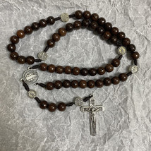 Catholic Rosary with black wooden beads, designed for Catholic believers - £23.90 GBP