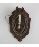 Vtg Wall Mounted Roped 3D Horse Head 3.78&quot; x 2.5&quot; Christmas Ornament Unb... - $9.85