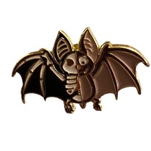 Skeleton Bat Halloween Pin Badge - $4.50