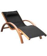 Outsunny Outdoor Chaise Wood Lounge Chair w/ Pillow, Armrests, Mesh - $3,962.35 MXN