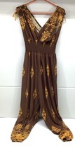 Jon and Anna One Piece Pant Suit Brown and Gold Size Medium 26&quot; Inseam - £15.32 GBP