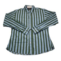 Duck Head Shirt Mens L Blue Green Long Sleeve Button Down Collar Stripe Cotton - $15.72