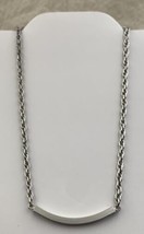 HOBE Vintage Silvertone Rolo-type Chain 1970s CURVED BAR Choker Necklace - $10.40