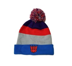 Nike Men&#39;s Transformer Megatron Blue/Gray/Red/Black Pom Cuff Beanie Hat - £23.17 GBP