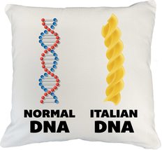 Normal DNA Versus Italian DNA Witty White Pillow Cover For An Italian Man, Woman - £19.43 GBP+