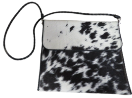 Crossbody Steerhide Clutch Purse Black White Fairfax Design MADE IN USA ... - $737.21 MXN