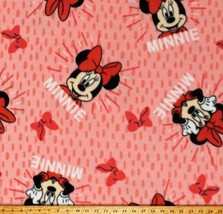 Fleece Disney Minnie Mouse Sweet Minnie Badge Fleece Fabric Print BTY A331.19 - £8.76 GBP
