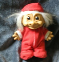 RUSS Troll Baby Holiday Xmas Santa 6.5&quot; Red Pajamas Hat - £17.98 GBP