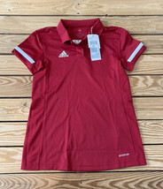 adidas NWT $45 women’s short sleeve polo shirt size XS red E5 - £15.31 GBP