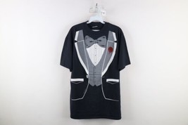 Vintage 80s Athletic Supporter LTD Mens Size XL Faded Tuxedo T-Shirt Black USA - £46.42 GBP