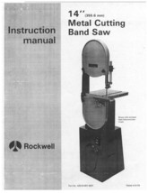 Delta Rockwell 14&quot; Metal Cutting Band Saw Instructions - £15.12 GBP