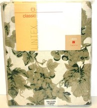 Lintex Tablecloth Green Black Cream Vintage Grapes 70&quot; Round New Home - £25.04 GBP