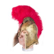 HMS Roman Helmet Latex with Feather, Gold, One Size - £31.59 GBP
