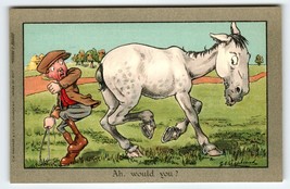 Ah Would You Horse Comic Fun Humor CW Faulkner Artist Signed Shepheard Germany - $16.20