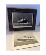 2 Ocean Liner Photogravure Pictures C1920&#39;s SS San Filipe MS Normandie - $23.74