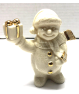 Lenox 3 3/4&quot; Porcelain Snowman with Present Christmas Figurine - €8,59 EUR