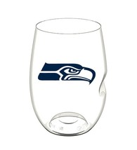 Seattle Seahawks On the Go Curved Stemless Wine Glass Shatterproof Acryl... - $344.08 MXN