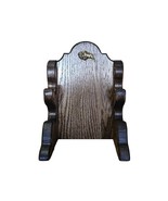 Oak Two Place Wood Knife Stand Display With Brass Buffalo Accent - Dark ... - $465.43 MXN