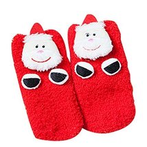 Four Pairs Christmas Socks Coral Velvet Floor Socks Children Socks Cute Socks
